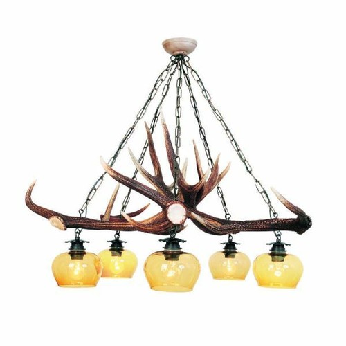 Lustre avec vrai bois cerf - vrai, de