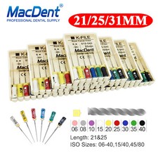 MacDent Limas de endodoncia manual dental K-Files acero inoxidable 21/25/31mm