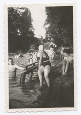 Vintage Original Photo Snapshot Beach Swimsuit Group - SA142