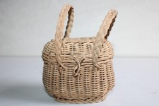 Antique small wicker doll basket, boring height 15 cm