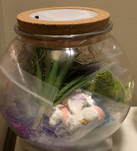 Unicorn terrarium kit - unicorn, lights