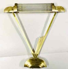 Radiant Vintage Style Art Deco Home Design Brass Table Lamp with Glass Rod