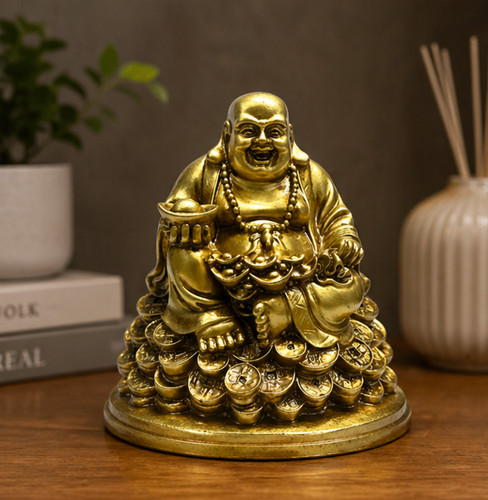 Statue bouddha rieur avec - statue,