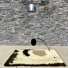 Vintage Space Age Italian Arco Marble & Brushed Aluminum Floor Lamp Flos Style