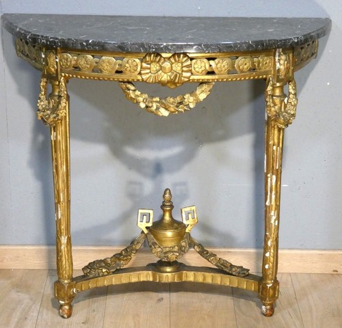 Console demi lune bois - console, en