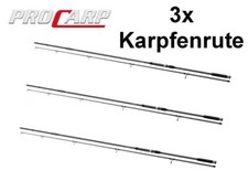 3x Pro Carp Canne à Pêche pour Carpes Set 12ft 3,60m 3,50lb Pack de Trois Barre