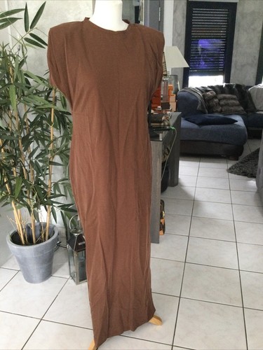 Robe longue marron cognac