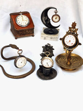 Lot PORTE MONTRE GOUSSET serpent lune bronze vigne  snake moon  brass grape vine