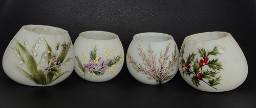 Lot vases opaline peints - vases,