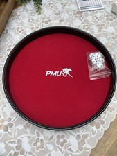 PMU Dice Throwing Tray + 5 New Dice - Red Felt Mat