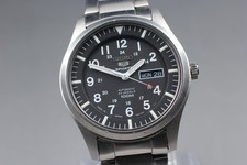 [Near MINT] Seiko 5 Sports 7S36-03J0 Military Black Men's AT Watch From JAPAN