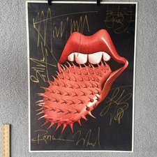 Rolling Stones Signed HOT LIPS Tongue 34” x 24” Original NO COA