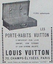 ADVERTISEMENT LOUIS VUITTON LES PORTE CLOTHES SUITCASE LUGGAGE FROM 1923 FRENCH AD PUB