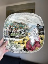 Youen, Plat Mural / Assiette Décorative Vintage En Céramique, Décor Bretonne 