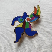 Niki De Saint Phalle vintage Brooch double pins NANA signed M.A.M.V.P