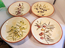 Set Of 4 Williams-Sonoma Les Oliviers Tuscan Style Olive Pattern Pasta Bowls