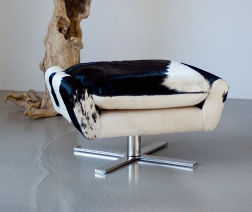 Pouf peau vache - pouf, en