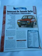 Innocenti De Tomaso Turbo 1984 Auto Technical Sheet