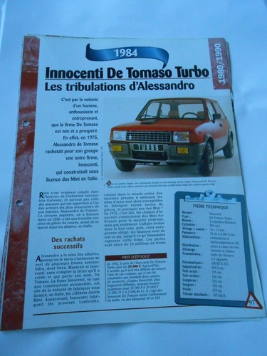 Innocenti tomaso turbo 1984 - innocenti,