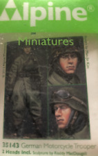 ALPINE Miniatures 35143 German Motorcycle Driver 2 heads incl. 1/35 RESIN KIT