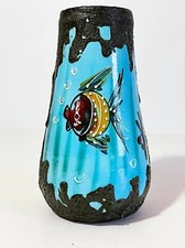 Joli vase Vintage Céramique Décor de poissons Vallauris ? 