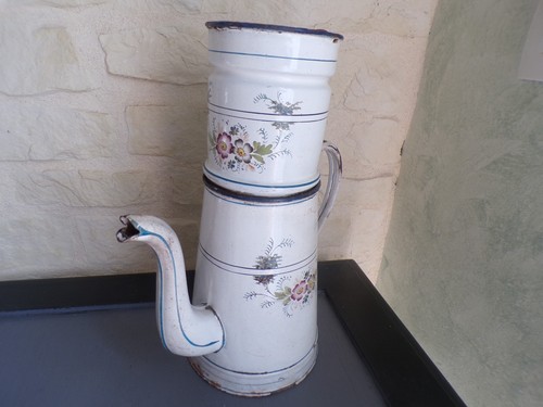 Cafetière émaillée ancienne - cafetière,