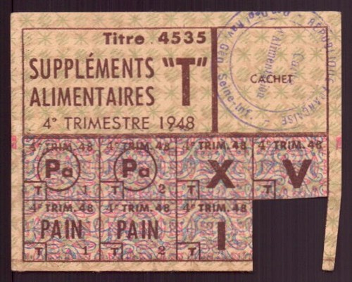 Titre rationnement pain - de, "