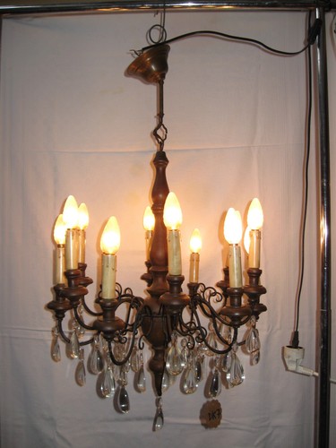 Ancien lustre baroque - lustre,