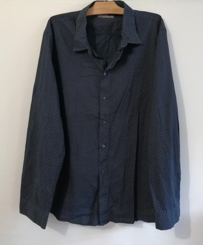 Chemise bleue pois coton - à,