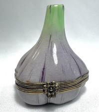 Vintage Purple Garlic Limoges Trinket Box Rochard Peint Main France EC
