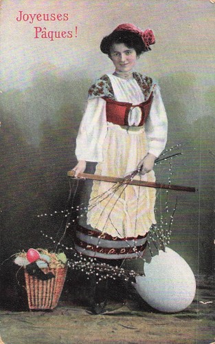 Joyeuses paques femme avec - joyeuses,