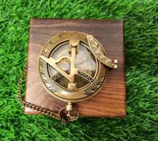 Antique Brass & Copper Sundial Boussole Handmade Compass Unique Gift of Elegance