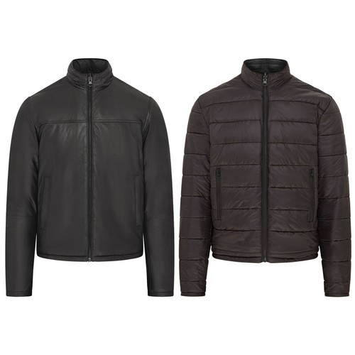 Hommes noir réversible veste - noir,