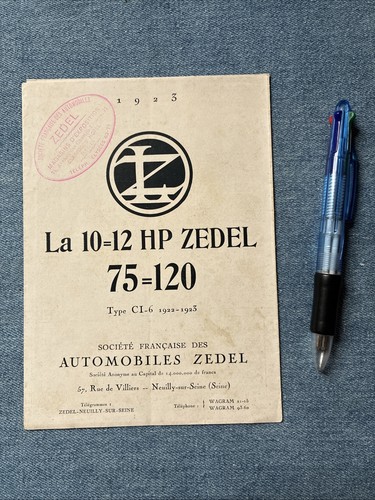 Dépliant automobiles zedel - dépliant,