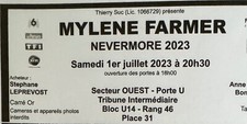 2 places concert Mylène Farmer 28 septembre 2024 Stade de France (Carré Or)