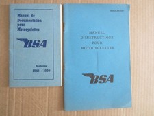Moto BSA 2 manuels d'instructions modèles 1948-1950