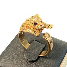 Bague panthère plaqué or