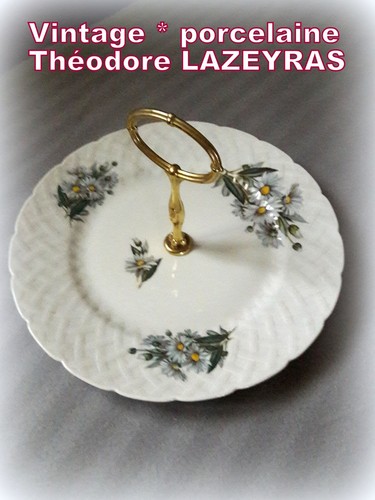 Plateau vintage porcelaine