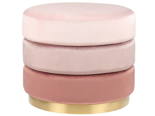Pouf velours rose assise - en,