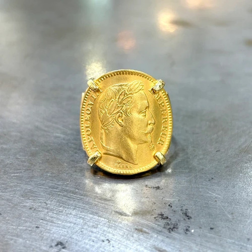 Bague pièce jaune - pièce, 750