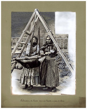 Persia, Butter Making in a Goat Beautiful Churn Vintage Album