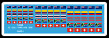 Décalcomanie Decals Flags NZ COL TH AFS CH  1/43 1/32 1/24 Water slide decal