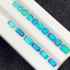 35 Ct 16 Pcs GIE Certified Natural Blue Paraiba Tourmaline Loose Gemstone Lot