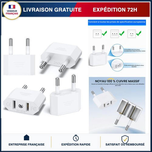 Adaptateur prise usa vers - prise,