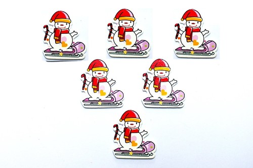 Lot boutons bois bonhomme - 6,