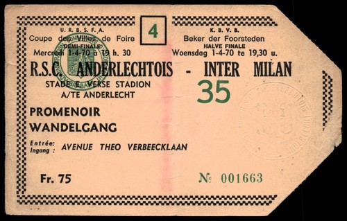 Billet 1970 rsc - rsc, anderlecht