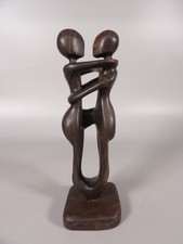 Exotic Wooden Sculpture of an Interlocking Couple