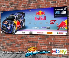 M-Sport Ford Puma 2025 WRC World Rally Team Banner for Garage, etc Red Bull