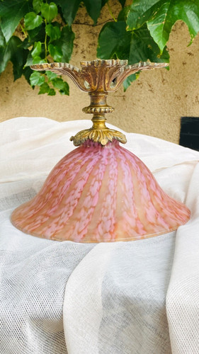 Plafonnier tulipe rose bronze - rose,