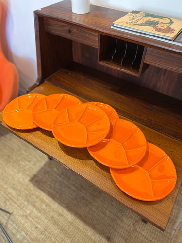 Assiettes fondue oranges - 6,